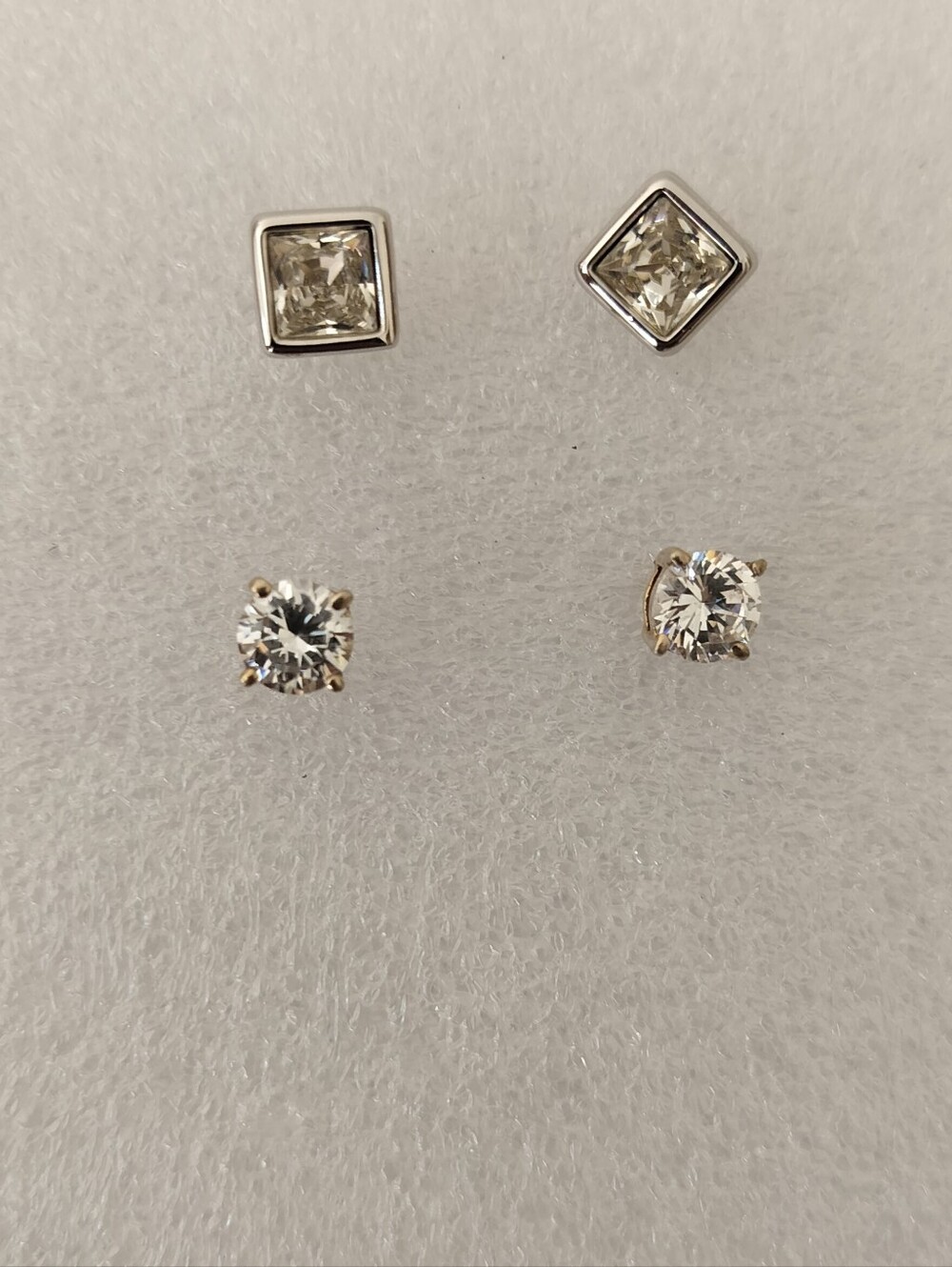 925 Coro Swarovski White Crystal Stud Earring With 14k